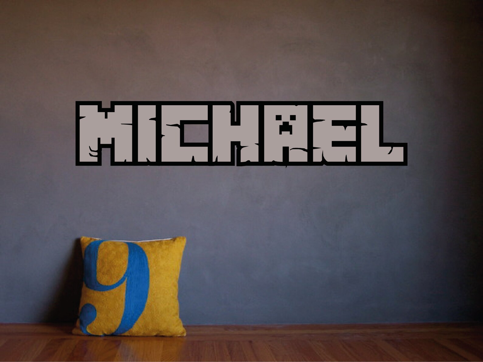 Custom Name Wall Decal sticker Minecraft style Personalized Etsy