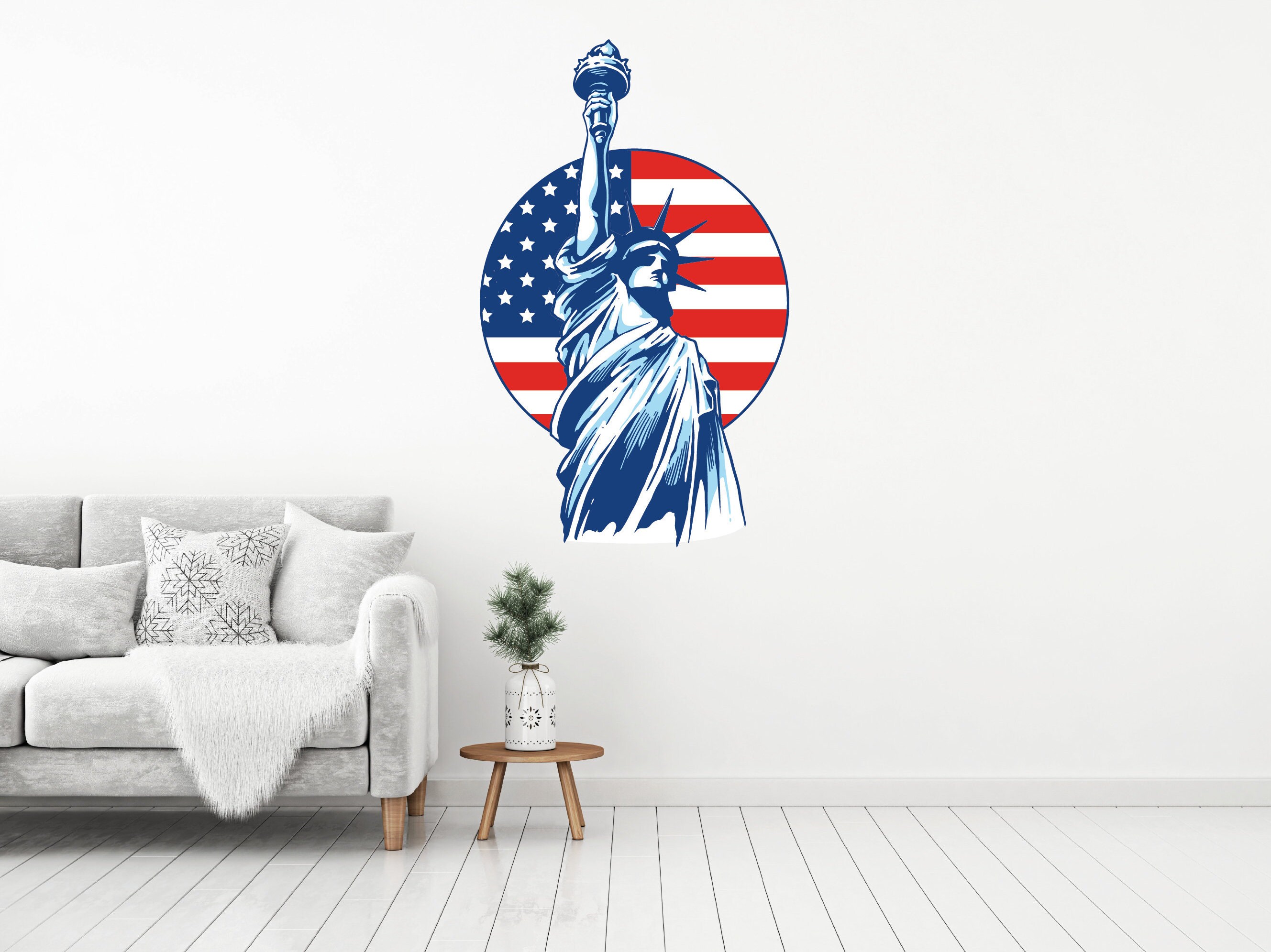 American Flag wall decal American Patriot sticker USA Flag Etsy