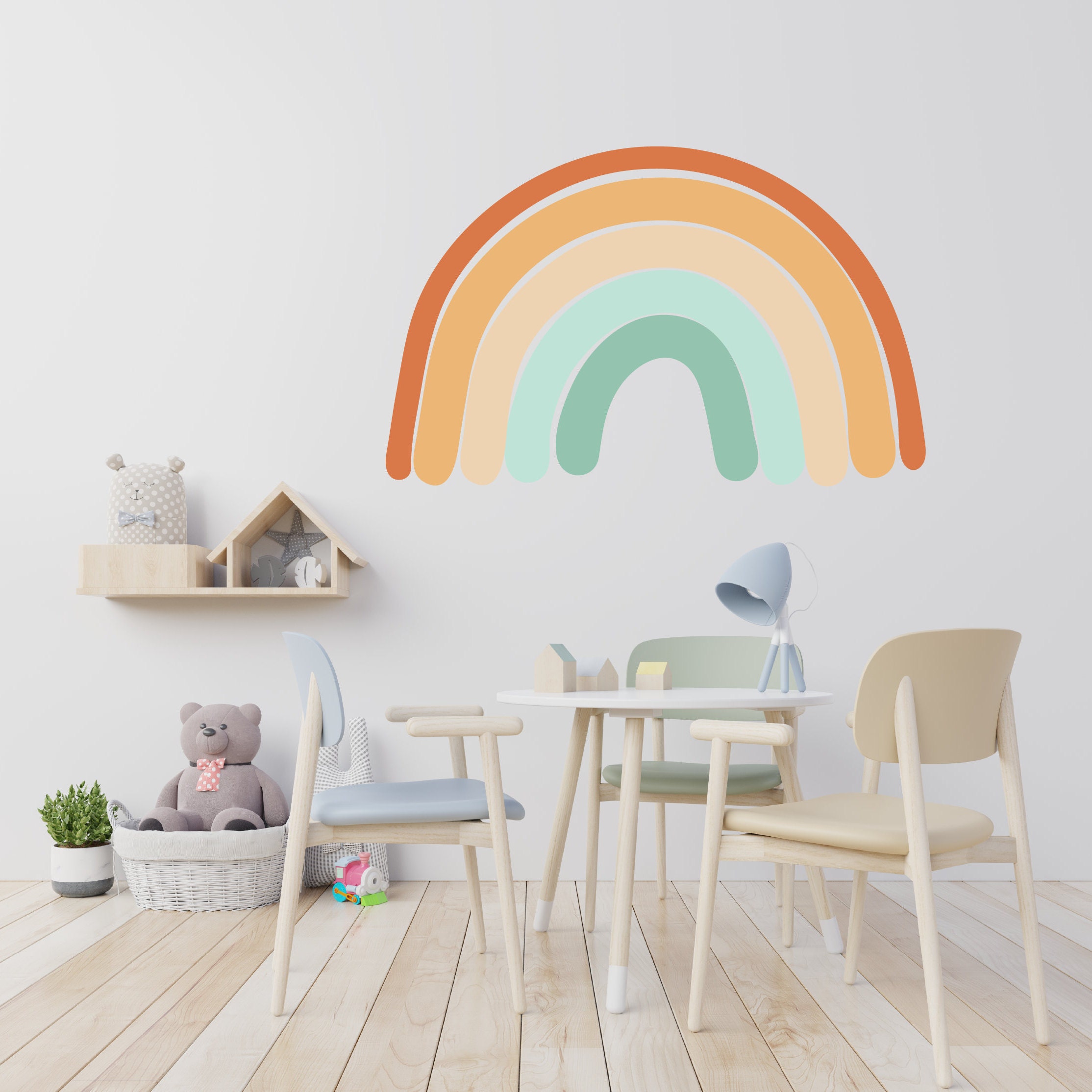Boho Rainbow wall decal sticker nursery Rainbow wall decor Etsy