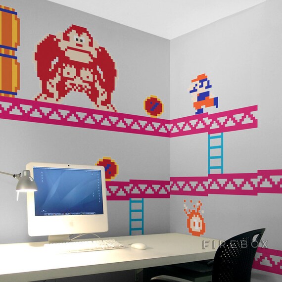 Donkey Kong wall decal sticker game room wall decal Vintage Etsy
