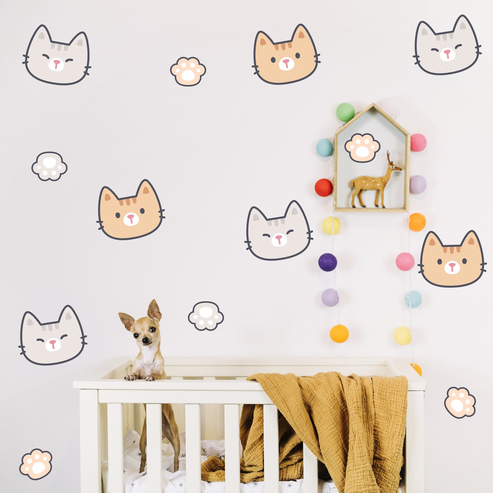 Cat wall sticker Kitty wall decor for baby room decoration Etsy