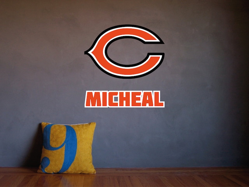 Chicago Bears Logo Wall Decal NFL Wall Decal sticker american Etsy