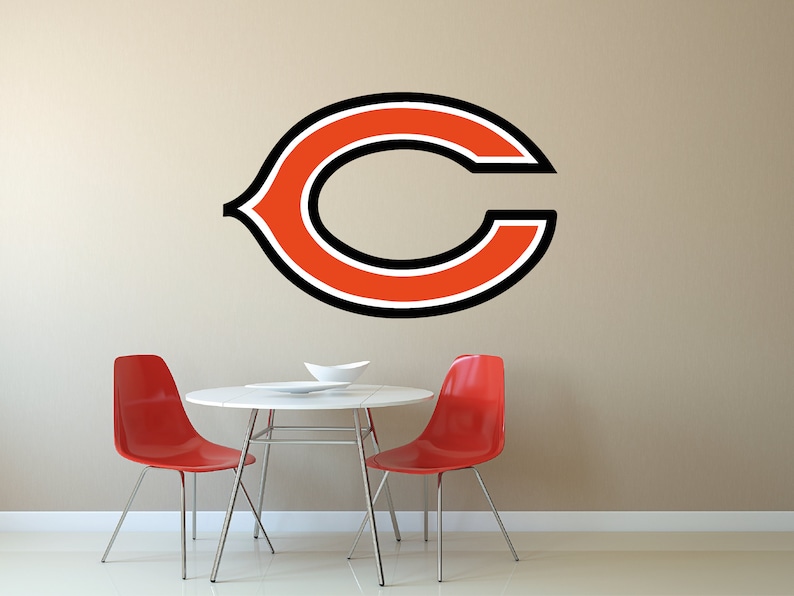 Chicago Bears Logo Wall Decal NFL Wall Decal sticker american Etsy
