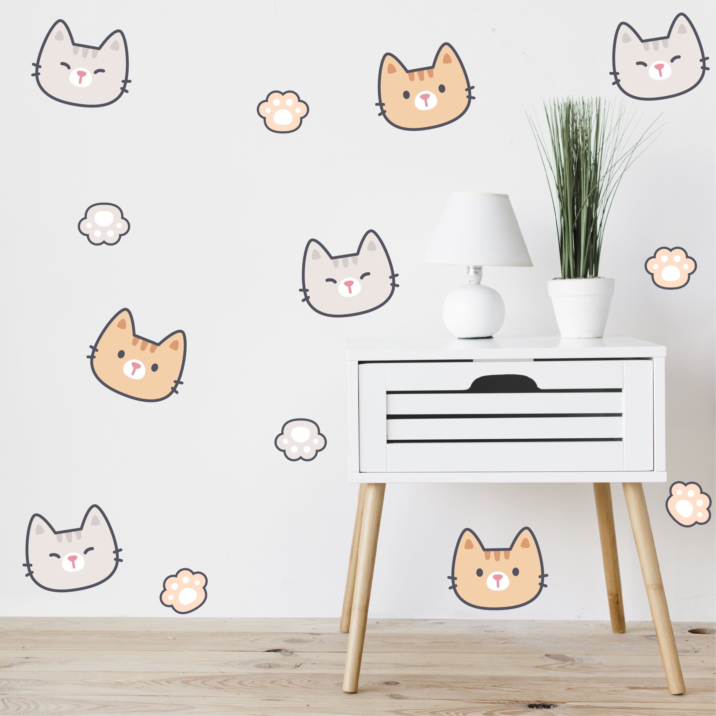 Cat wall sticker Kitty wall decor for baby room decoration Etsy