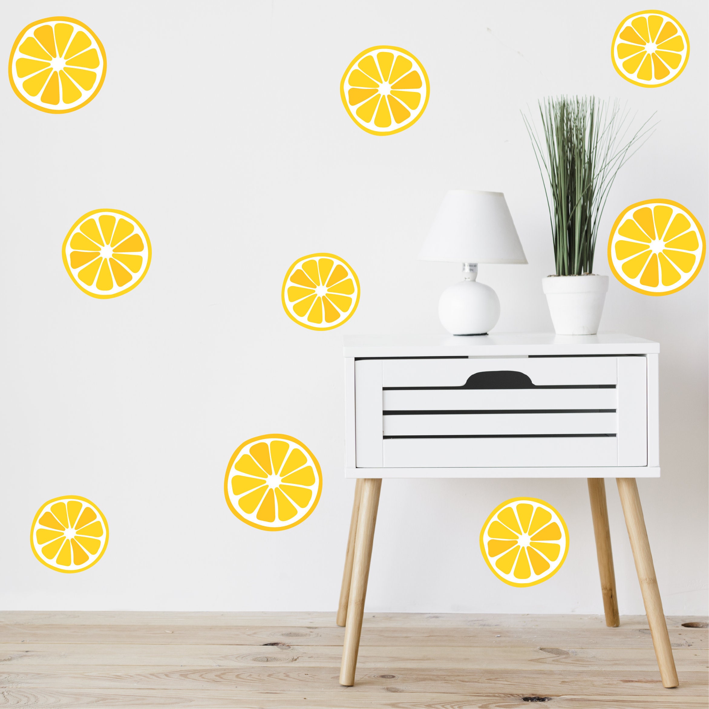Watercolor Lemon wall sticker Orange wall decal for room Etsy