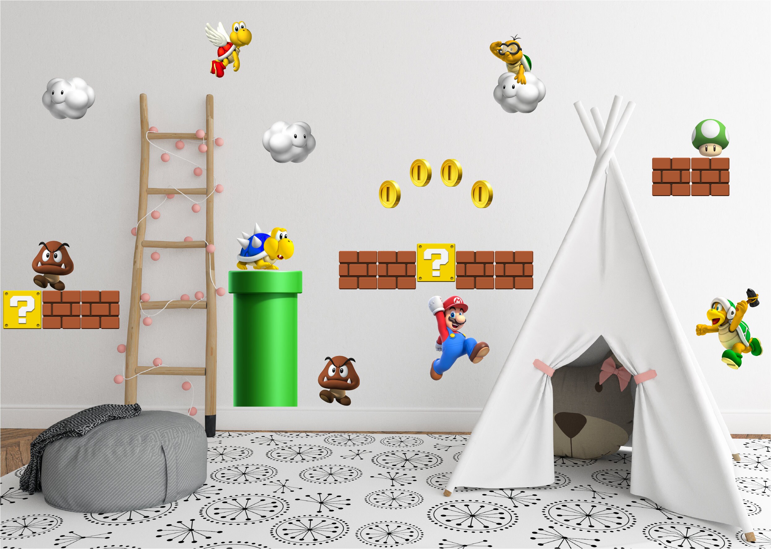 Vintage Video Game wall decal game room wall sticker Mario Etsy