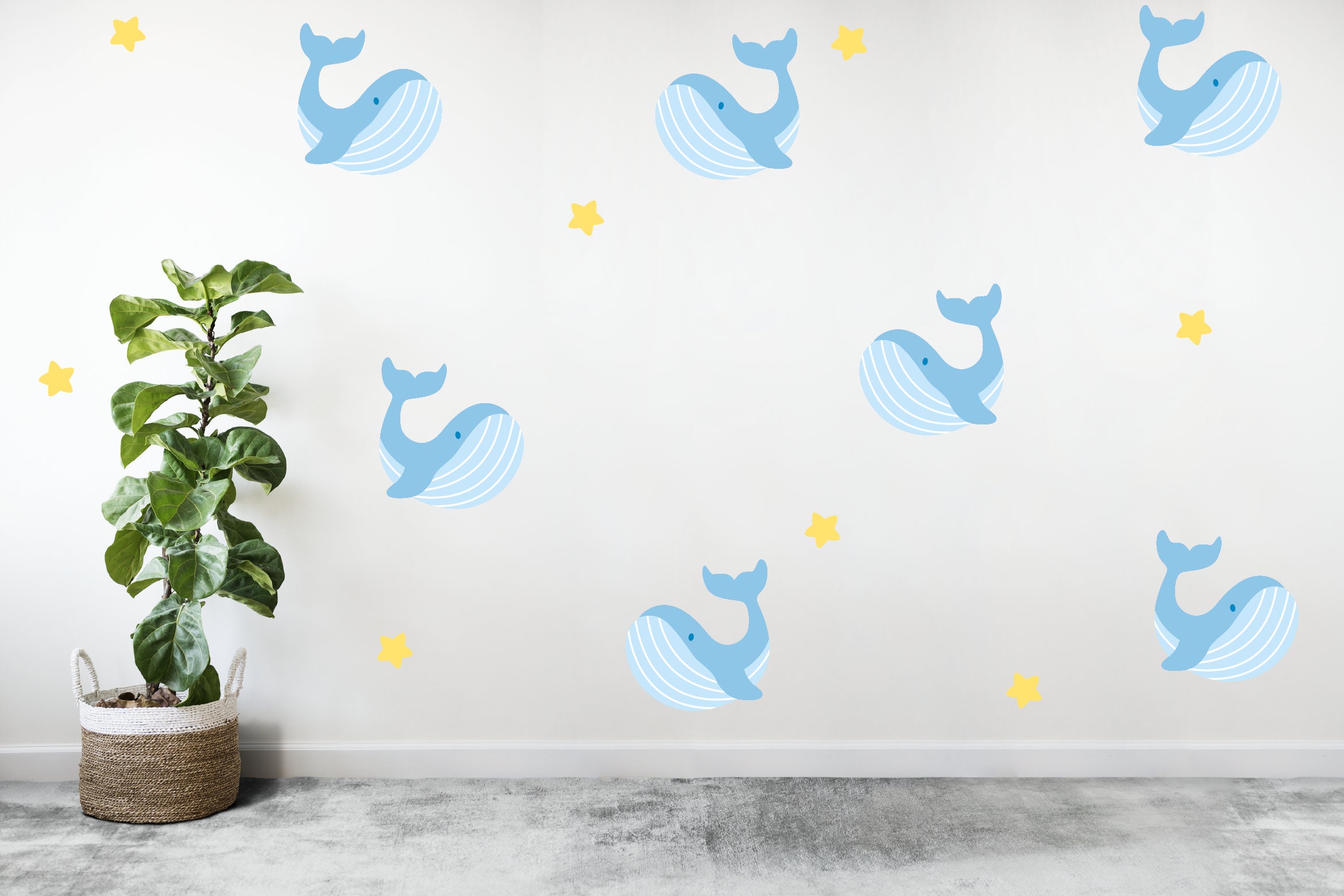 Whale wall decal nursery wall sticker Whale wall decal for Etsy