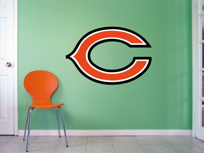 Chicago Bears Logo Wall Decal NFL Wall Decal sticker american Etsy