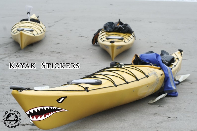 Shark Boat Face Kayak Vinyl Decal Kayak Shark Stickers Custom Etsy