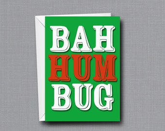 Bah Humbug - Christmas Card - Funny