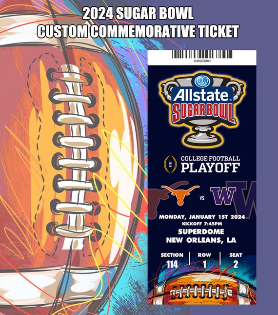 2024 Sugar Bowl Custom Commemorative Ticket Etsy