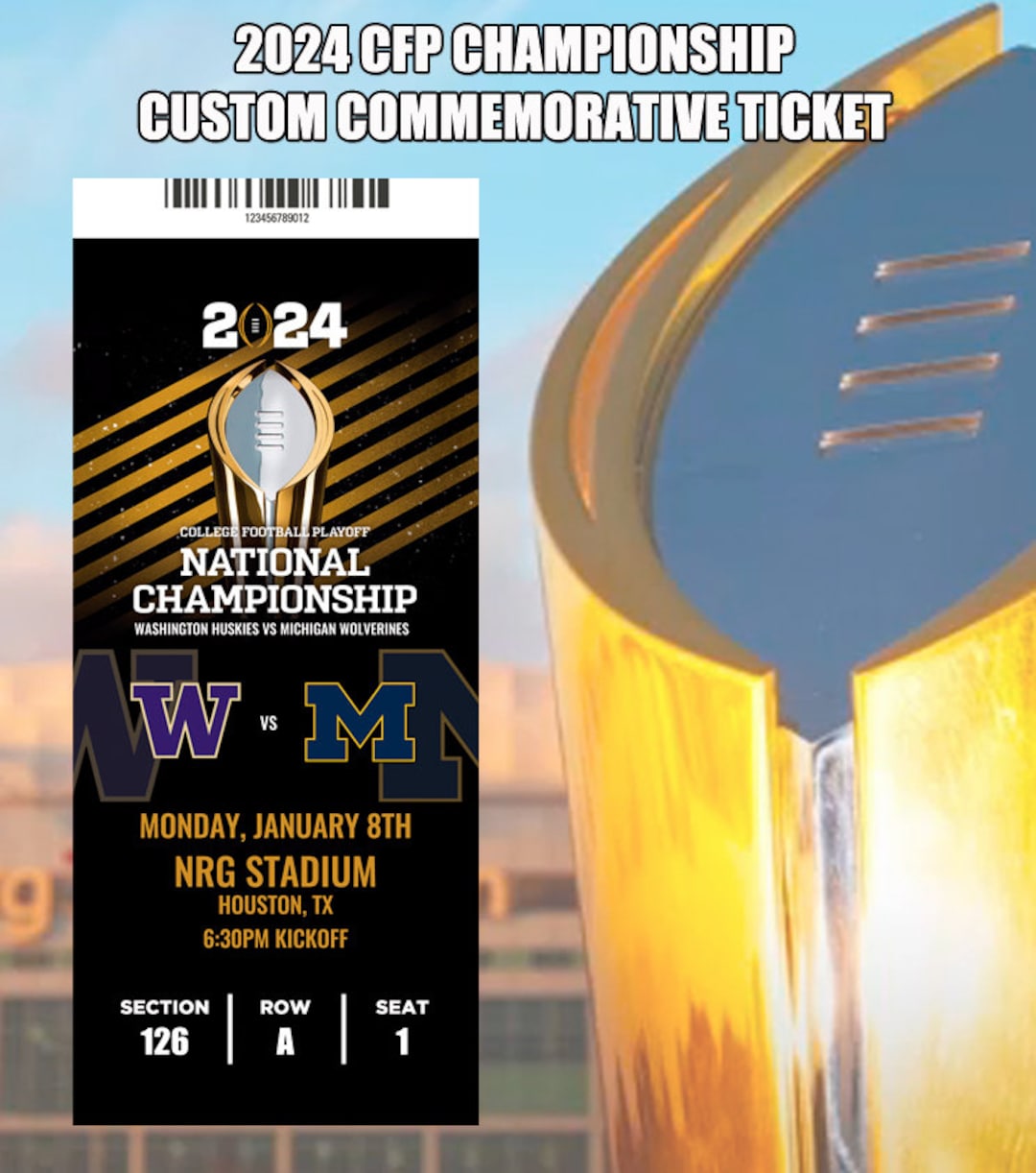 CFP National Championship Custom Commemorative Ticket Etsy