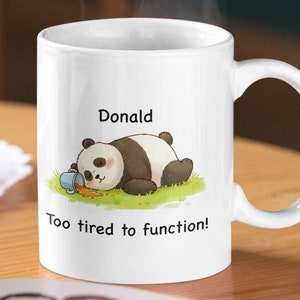 Grappige moeie panda mok - gepersonaliseerde naam mok - koffie en thee mok - vrienden cadeau
