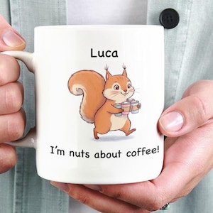 Grappige eekhoorn mok - gepersonaliseerde naam mok - koffie en thee mok - cadeau voor vrienden
