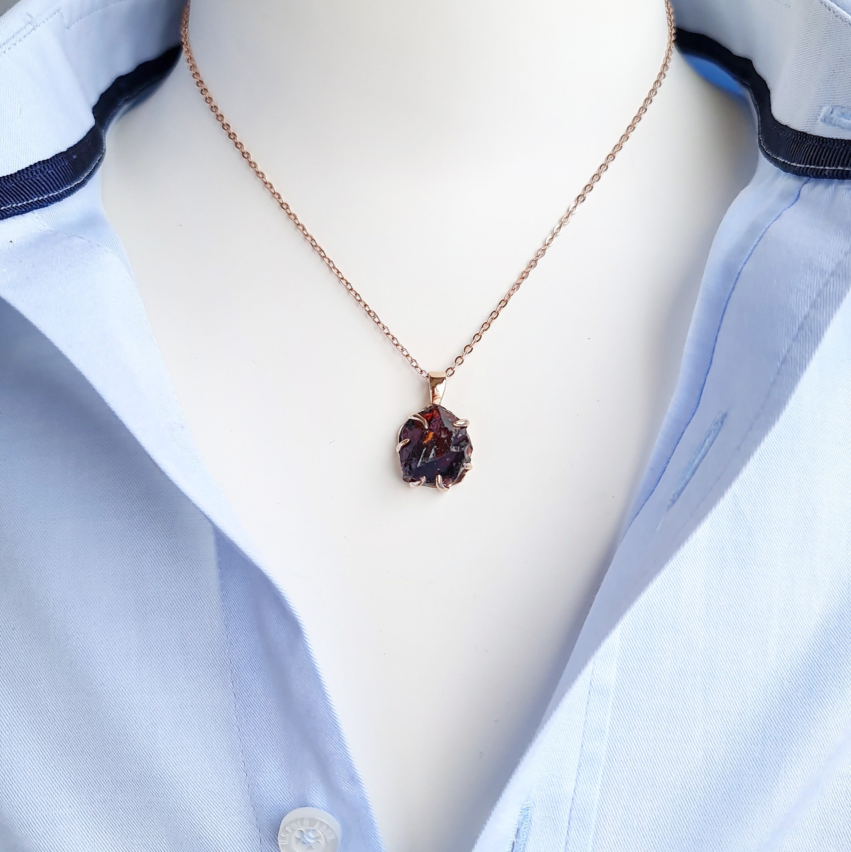 Mens Necklace Pendant Raw Red Vesuvianite 7.05ct Etsy