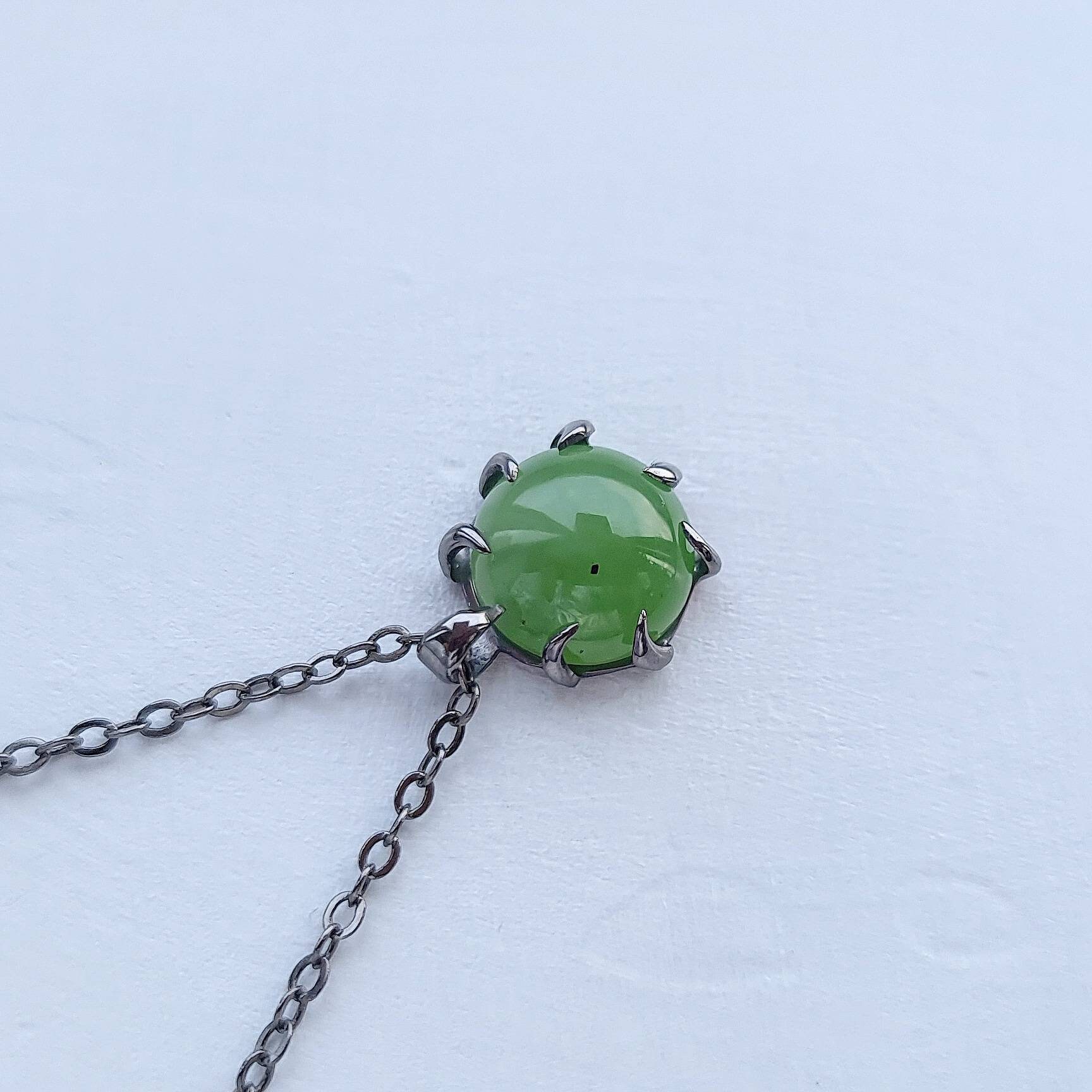Mens Necklace Jade Pendant Green Jade September Birthstone Etsy