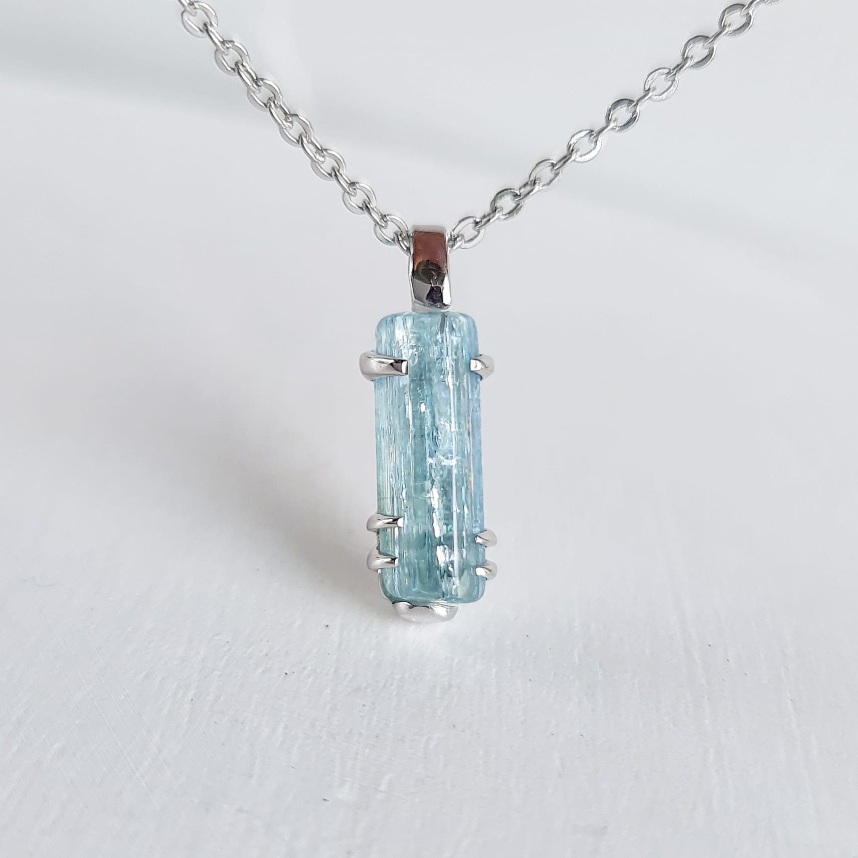 Mens Necklace Aquamarine Pendant Raw March Birthstone 5.05ct Etsy