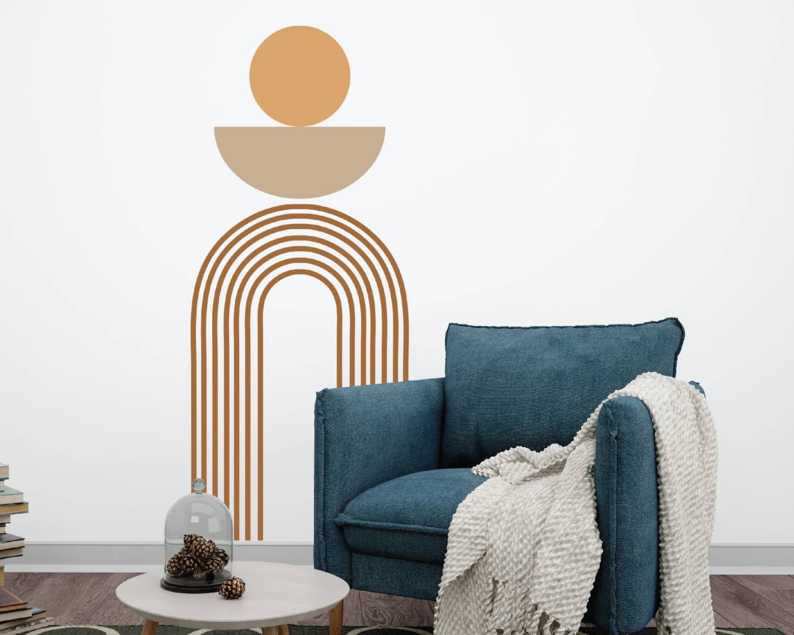 Geometric abstract wall decals Color Block arch sticker Etsy