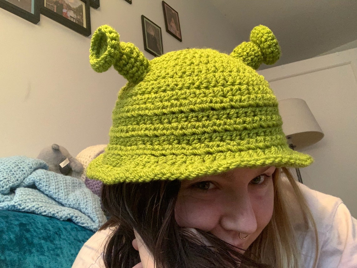 Crochet Shrek hat Etsy