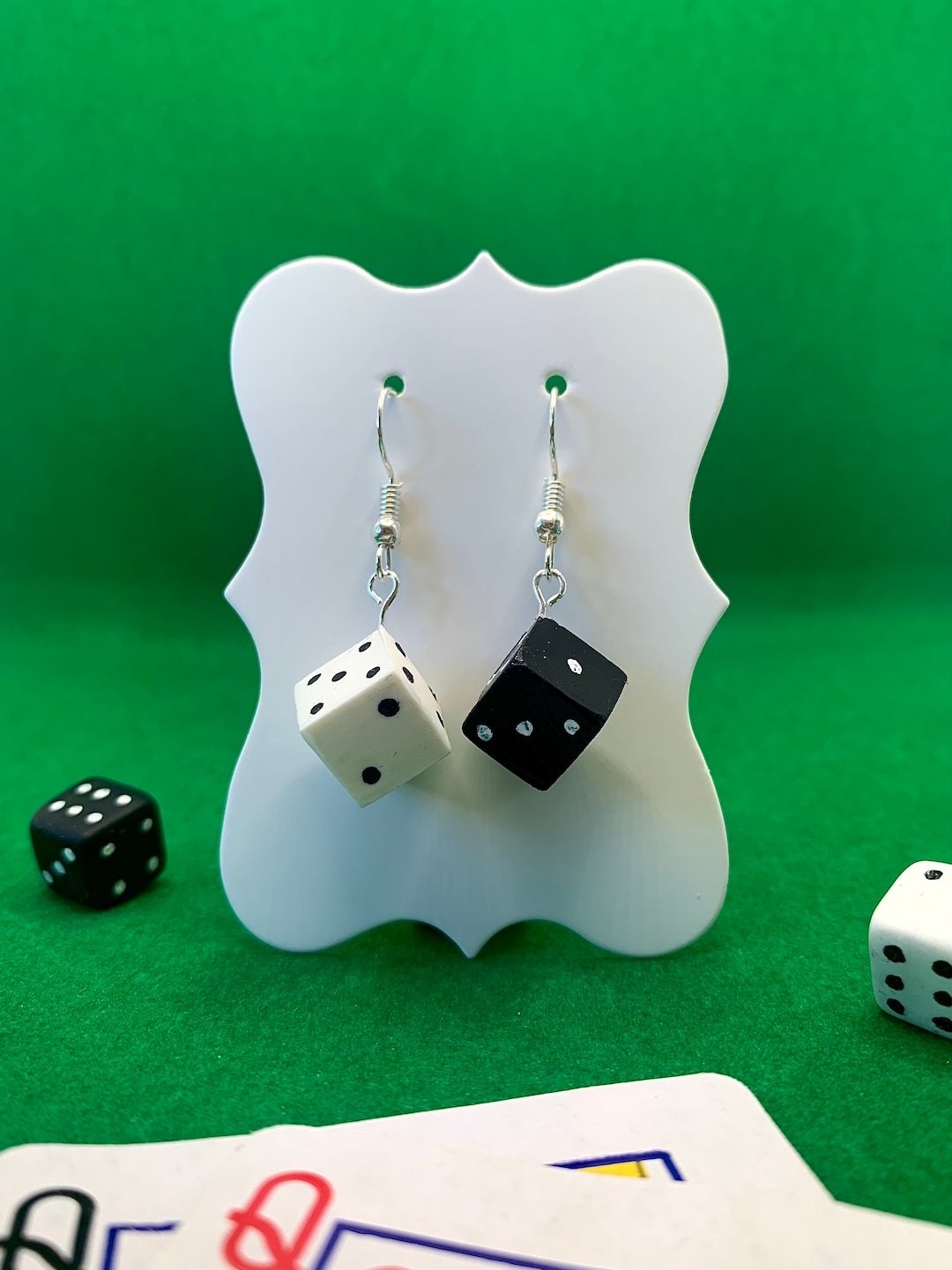 Clay Dice Earrings Gift for Her Black and White Earrings Etsy