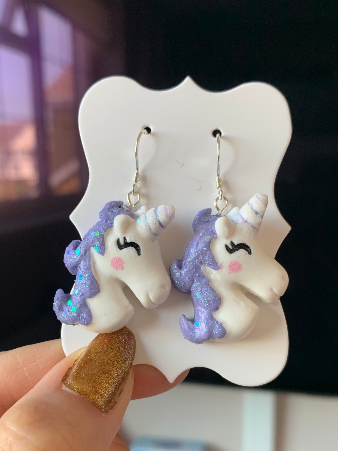 Handmade Polymer Clay unicorn Earrings multicoloured with Etsy