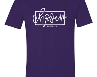 Christian themed T-shirts; Chosen T-shirt; Jesus T-shirt; Praying Hands T-shirt; Jesus T-shirt