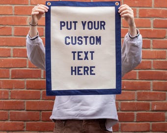 Custom Felt Banner | Wall Art | 40x50cm | Pressed Vinyl Lettering