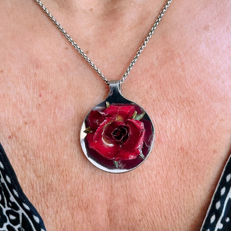 Collar Artesanal Con Colgante De Rosa Natural, Joyas únicas Hechas A Mano, Regalo Especial Para
