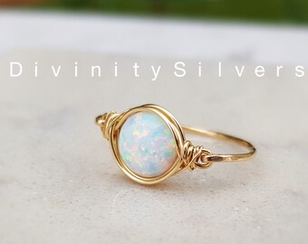 Weißer Opal Ring, Guter Qualität Opal Ring, Statementg Ring, Feuer Opal Ring, Opal Ring, Oktober Geburtsstein Ring, Geschenk für Sie-Bestseller