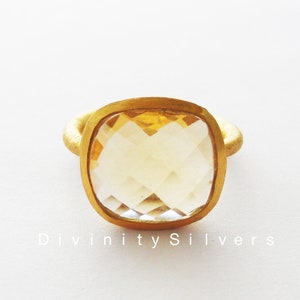 Citrine Ring ,Citrine Gemstone,Sterling Silver Ring,Round Gemstone Ring,Ring For Women,Handmade Ring , Statement Ring , Promise Ring