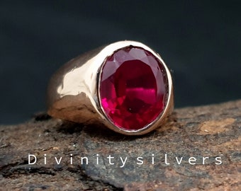 Ruby Ring Oval, 925 Solid Sterling Silver Ring ,Ruby Stone Ring,Statement Ring ,Beautiful Ruby Ring ,Gift Ring,Ring, Gemstone Ring