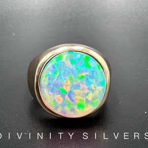 Opal Ring-Handmade Silver Ring-925 -Oval Opal Ring-Gift for her-Opal Ring-Promise Ring-Anniversary Ring-Signet Ring-Best Seller