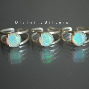 White Opal Ring, Good Quality Opal Ring, Prong setting ring, Fire Opal Ring, Opal Ring, October Birthstone Ring, Gift for her-Best Seller image 4