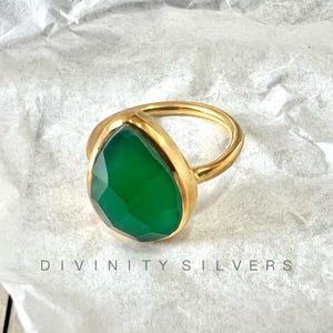 Green Onyx Ring, Sterling Silver Ring,Ring For Women ,Gemstone Ring , Statement Ring, Handmade Ring, Promise Ring, Valentines Gift