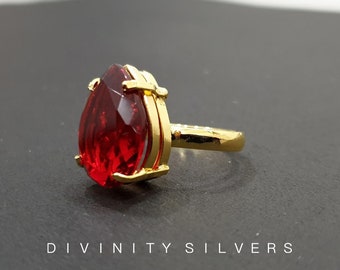 Granat Ring- 925 Sterling Silber-Liebe Ring-Versprechen Ring-Roter Stein Ring- Roter Granat Edelstein Ring,Granat-Statement Ring-Ring