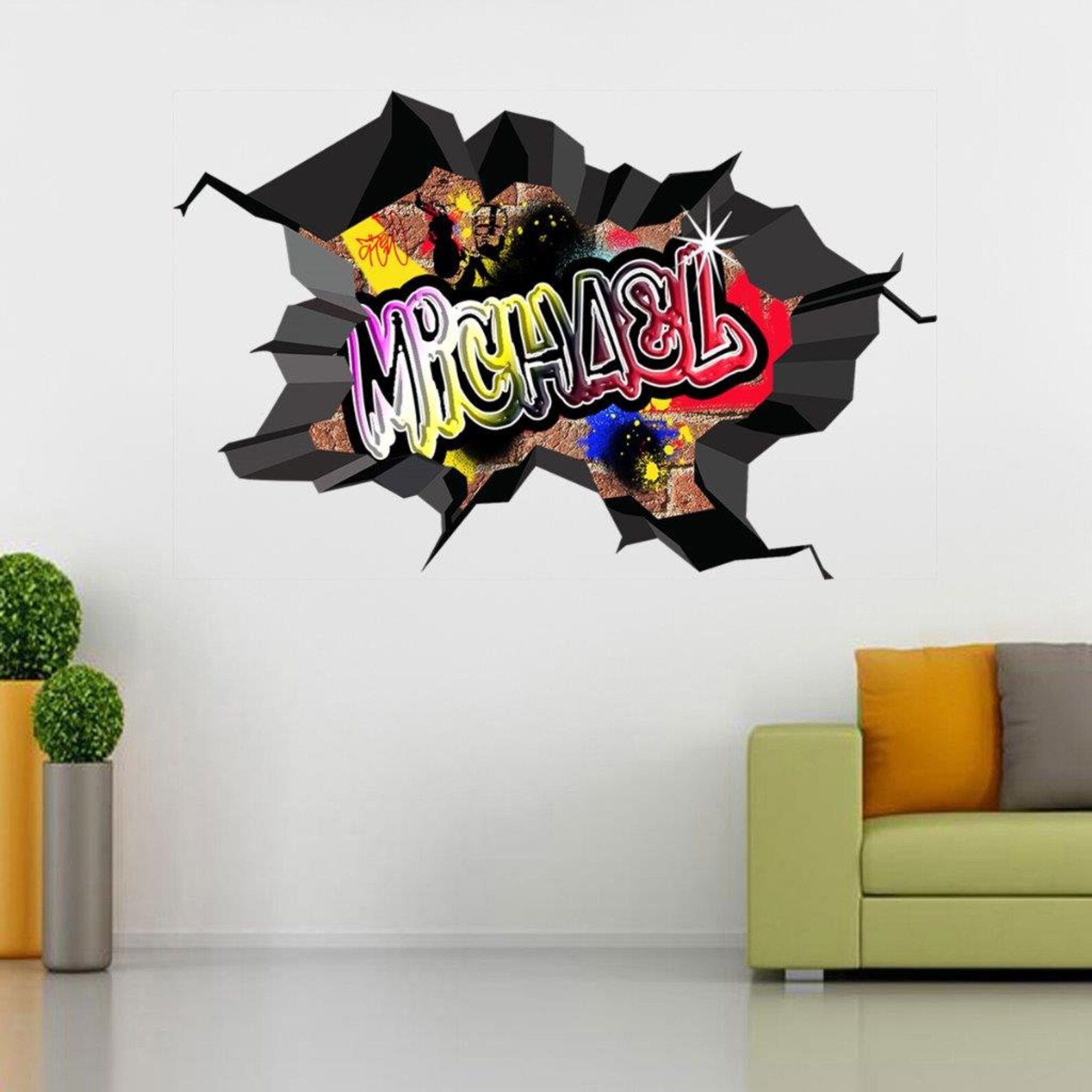 Graffiti Custom Name Decal WALL STICKER Home Decor Art Mural Etsy