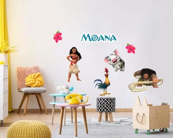 Moana Disney Princess Set Wandaufkleber Aufkleber WC340
