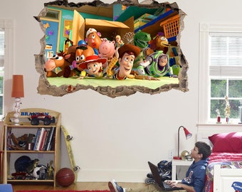 Toy Story 3D Smashed Broken Decal Wall Sticker Mural J743