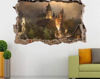 Kids Movie Castle 3D Smashed Broken Decal Wall Sticker