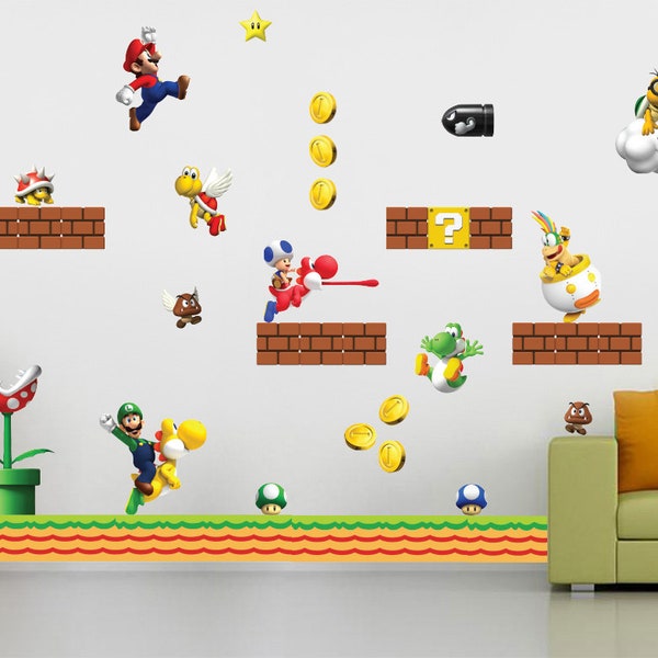 Autocollant mural 3D de jeu vidéo pour enfants WC138