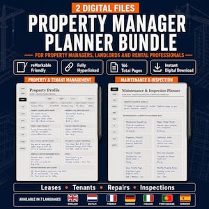 Landlord Planner for reMarkable 2  Paper Pro Property Management Tracker  Tenant Lease & Rent Log Undated Real Estate PDF