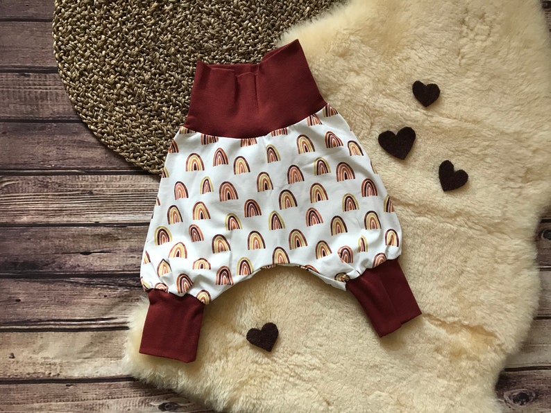 Pump pants with co-wax cuffs rainbow rust red for boys and girls size 56