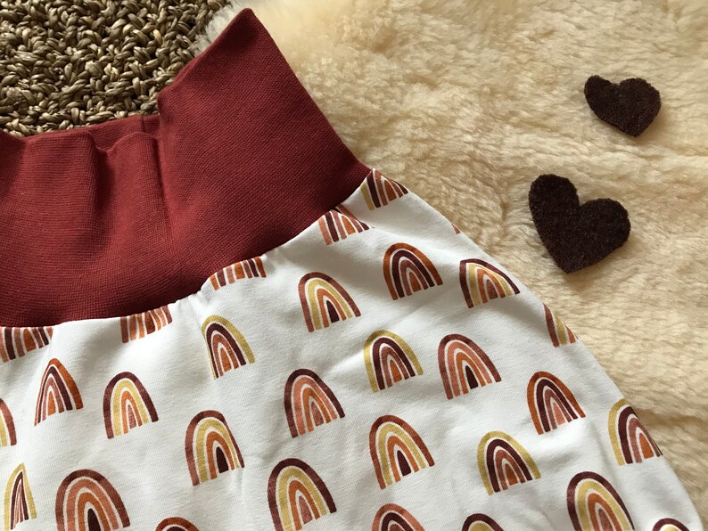 Pump pants with co-wax cuffs rainbow rust red for boys and girls size 56