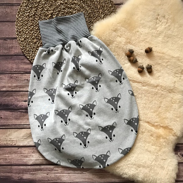 Organic romper bag customizable double-layered, puck bag for baby boys and girls, 0-6 months deer to turn summer sleeping bag from birth