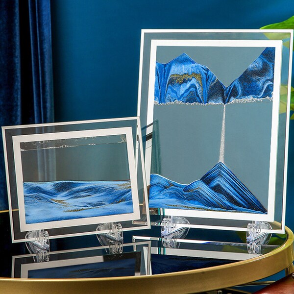 5/7/12in - Moving Sand Art, Picture Plastic Base Quicksand, Hourglass Round Glass, Sandscape In Motion, Flowing Sand Home Decor, Gifts