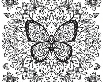 Butterfly Mandala Coloring Page
