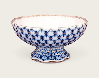 Vintage Lomonosov Imperial Porcelain Cobalt Net Tea Trio - Etsy