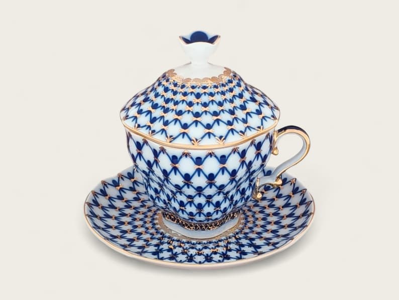 Teapot with saucer, 375 ml, Cobalt, Imperial Porcelain Manufactory, Lomonosov, Saint Petersburg. image 2