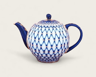 Vintage Lomonosov Imperial Porcelain Cobalt Net Tea Trio - Etsy