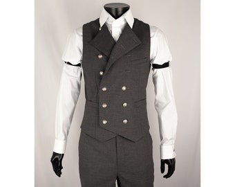 Made-to-measure Double Breasted Waistcoat by Excalibur Belgium, Victorian vintage vest for men, Dandy style, steampunk 1900 1910 1920 1930